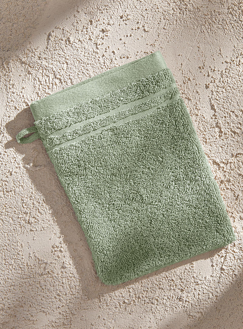 Simons Maison Kelly Green Egyptian cotton wash mitt
