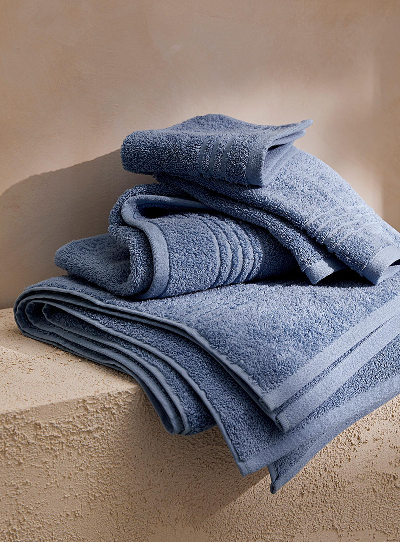 Simons Maison Slate Blue Egyptian cotton towels