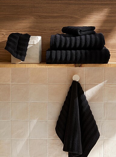 Les serviettes coton textur&eacute; Douces et absorbantes, larges ondulations