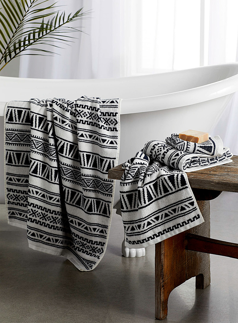 Simons Maison Assorted Geometric shapes organic cotton towels