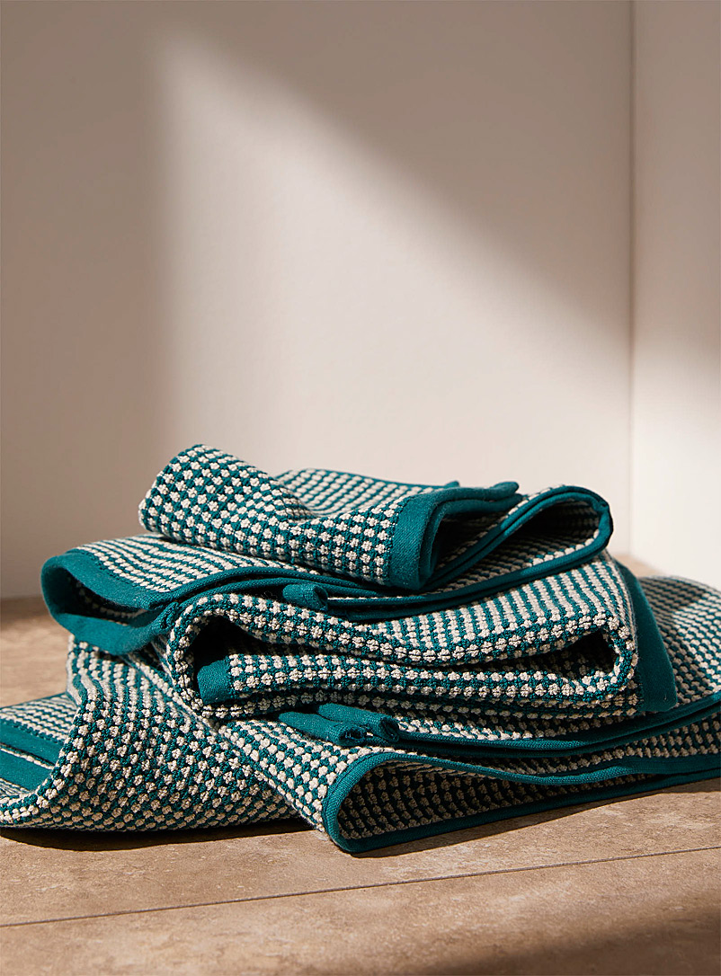Simons Maison: Les serviettes pointillées rétro Sarcelle-turquoise-aqua