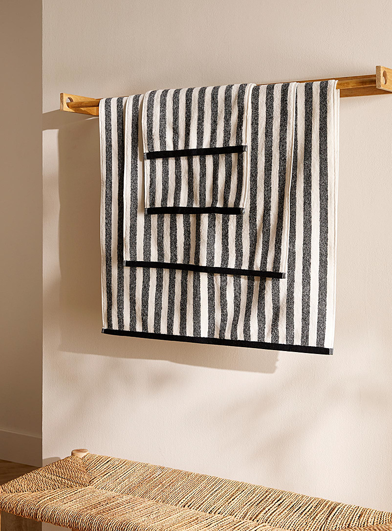 Simons Maison Black and White Wide stripe towels