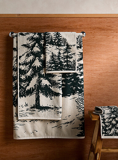 Winter forest organic cotton jacquard towels
