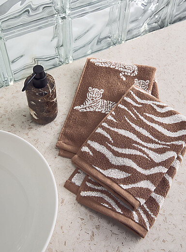 Tigers organic cotton hand towels Set of 2