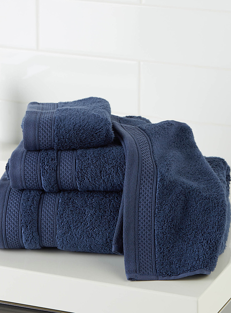 Simons Maison Dark Blue Cotton and modal towels