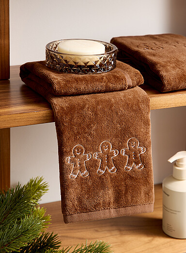 Gingerbread men hand towels Set of 2 <b>Christmas Collection</b>