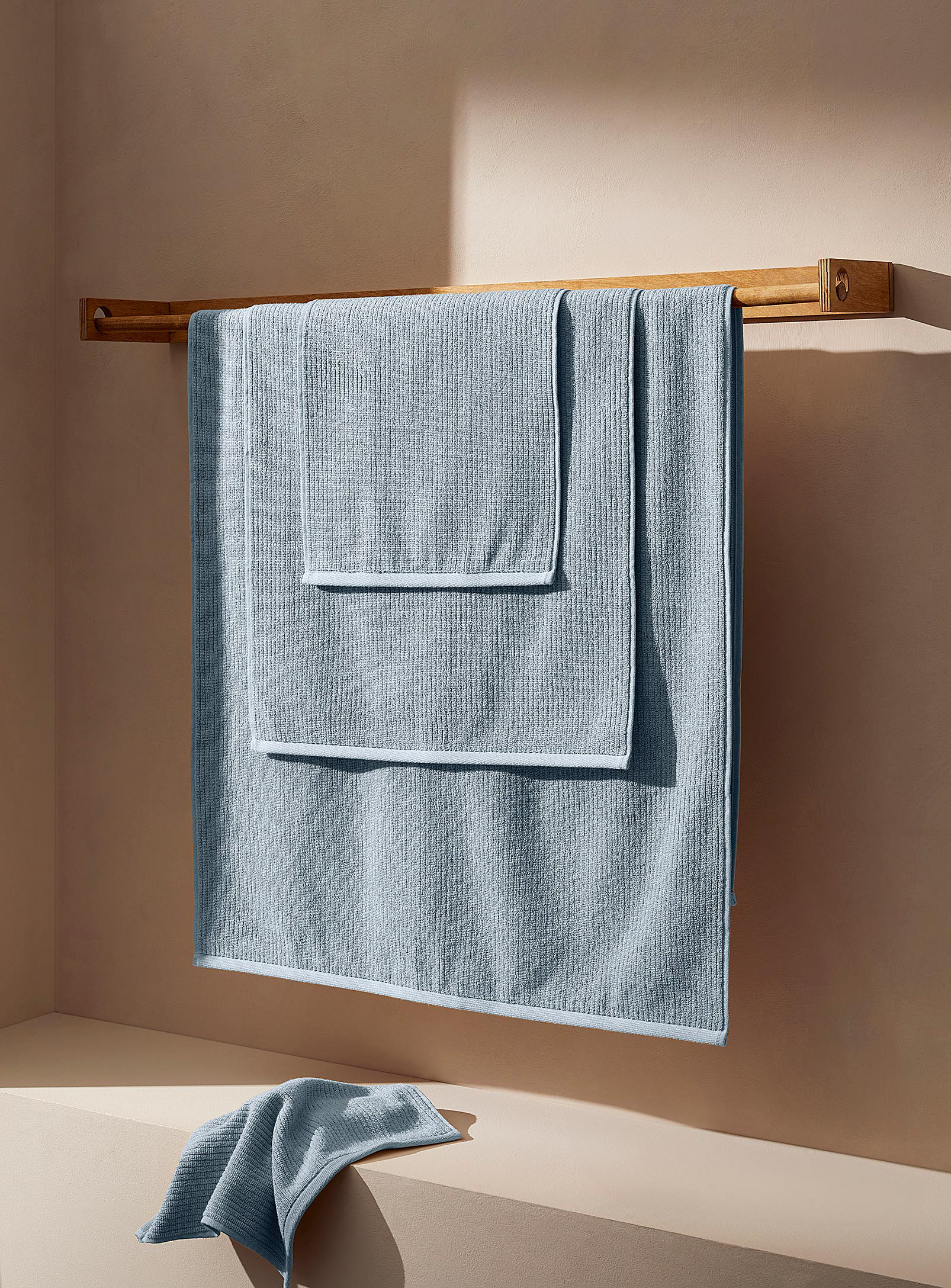 Simons Maison Cotton And Modal Towels In Blue