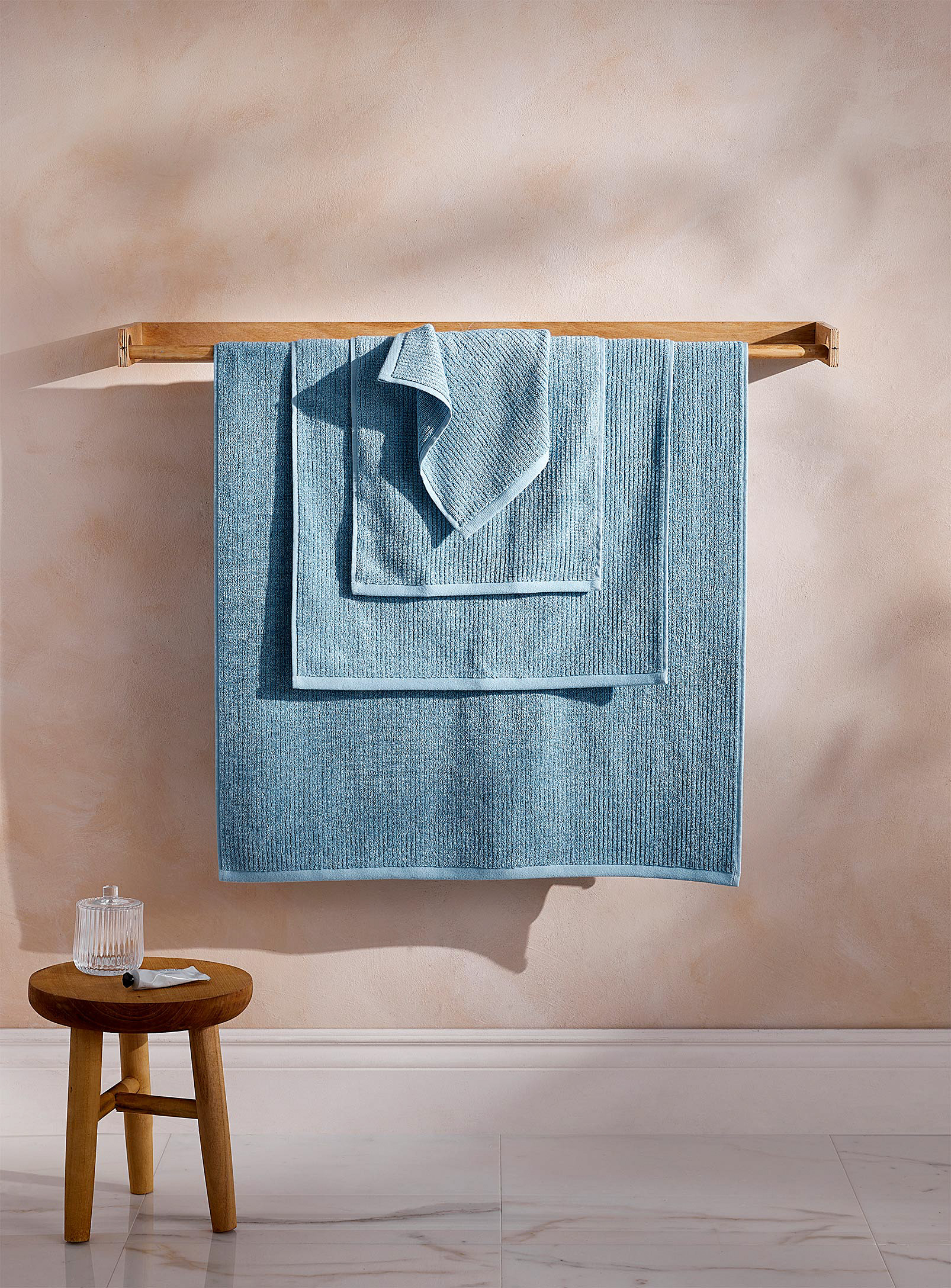 Simons Maison Cotton And Modal Towels In Slate Blue