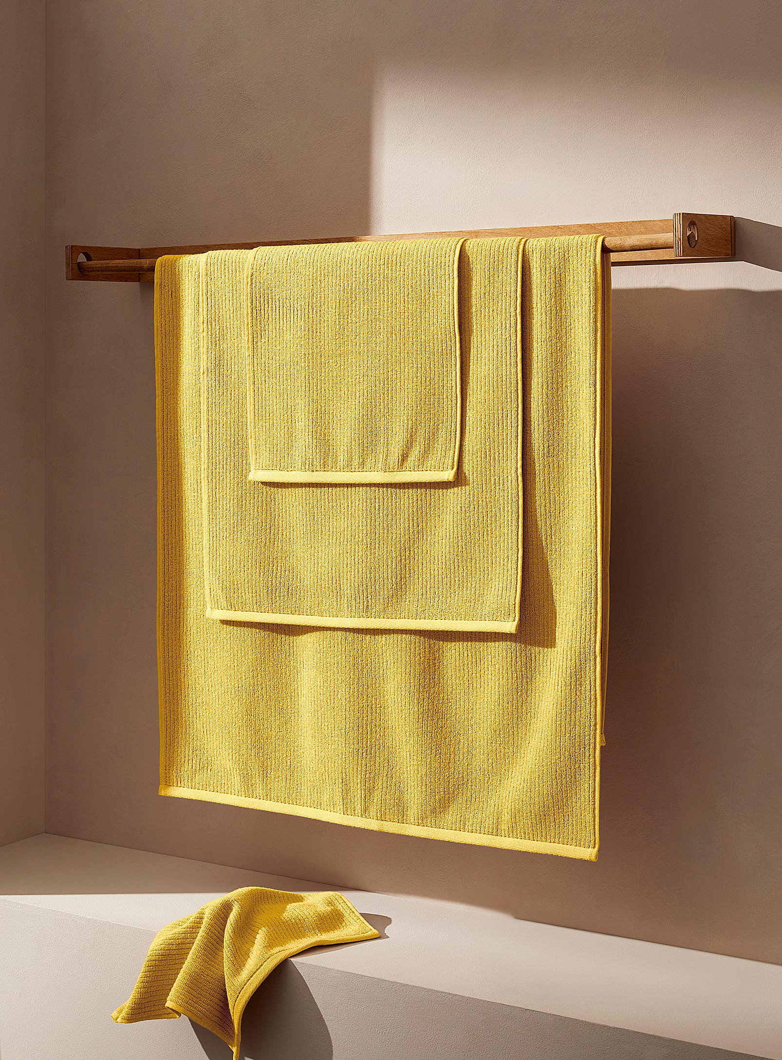 Simons Maison Cotton And Modal Towels In Golden Yellow