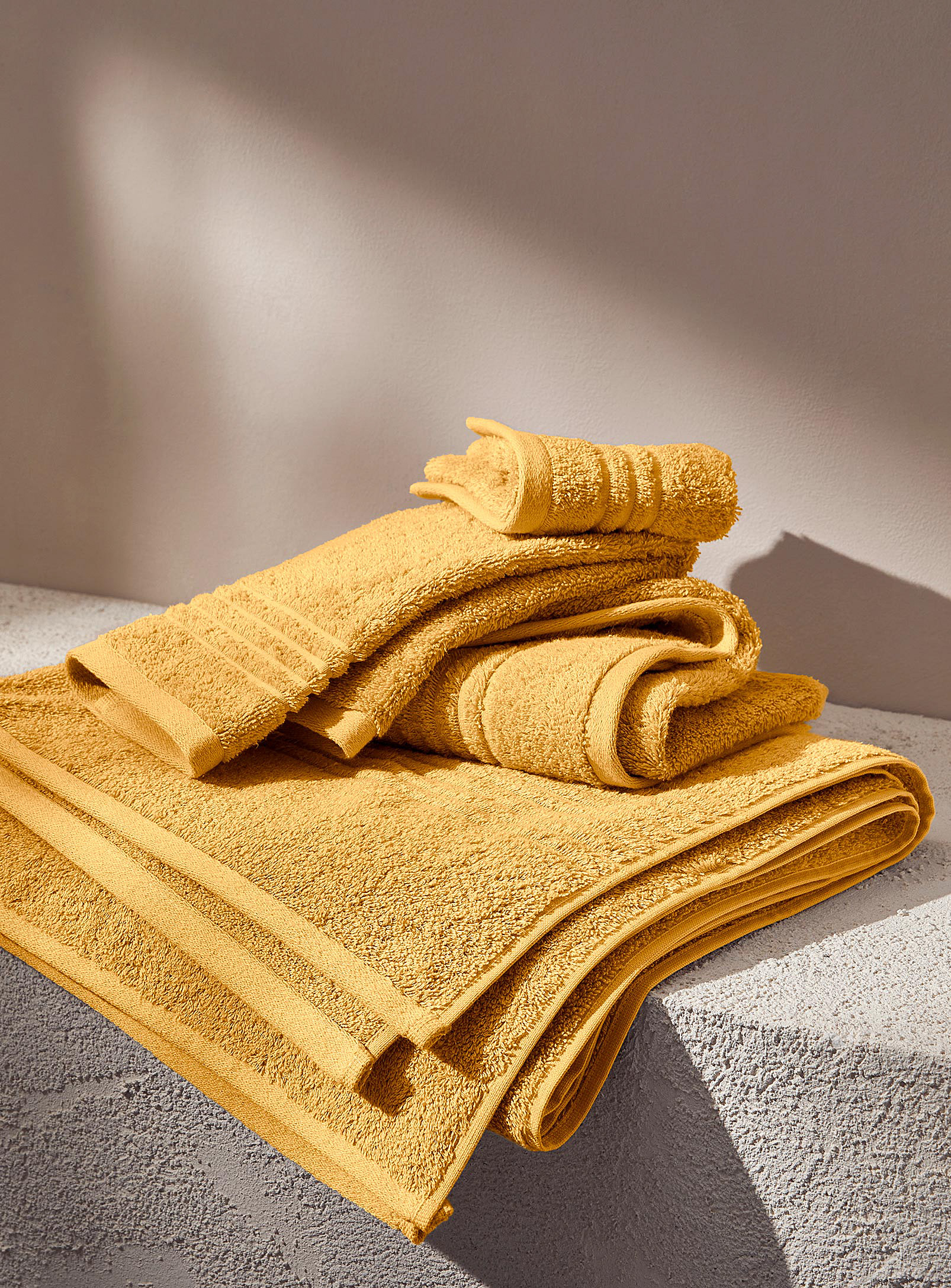 Simons Maison Egyptian Cotton Towels In Medium Yellow