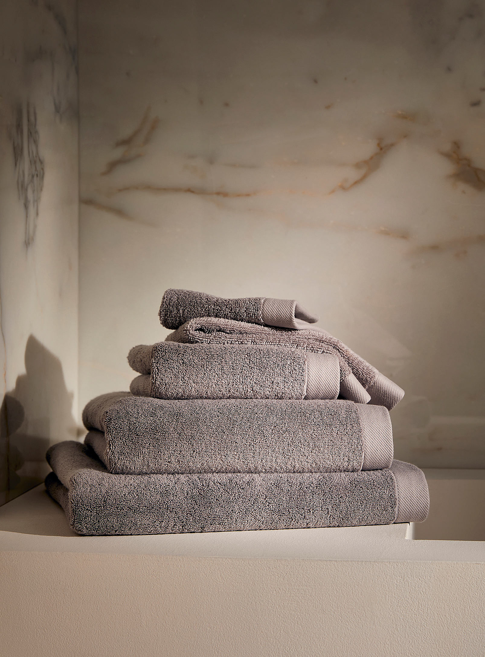 Simons Maison Céleste Zero-twist Towels Soft And Plush, Highly Absorbent In Grey
