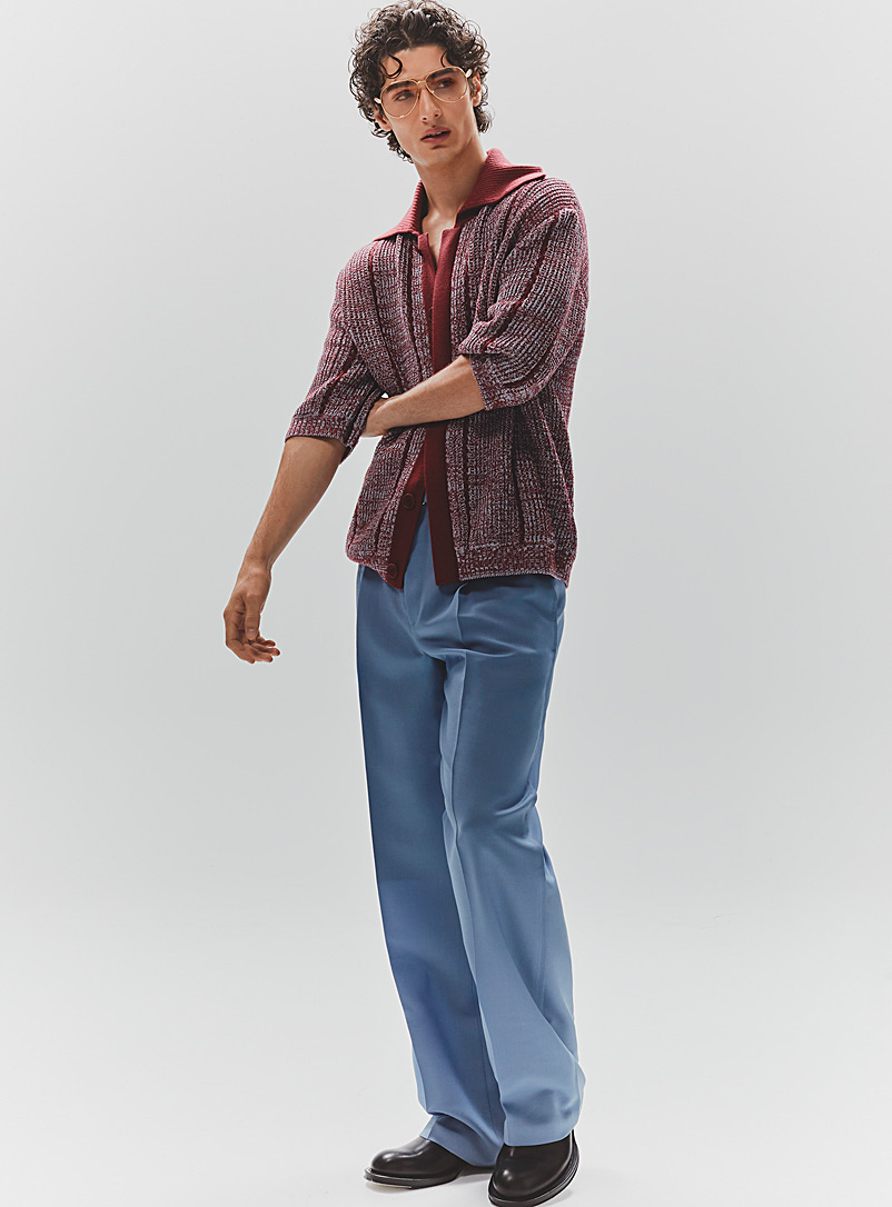 Lanvin: Le pantalon droit ceinturé bleu brouillard Bleu pour homme