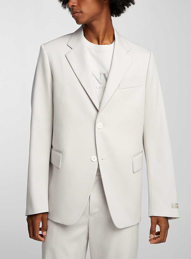 Lanvin Grey Loose beige twill jacket for men