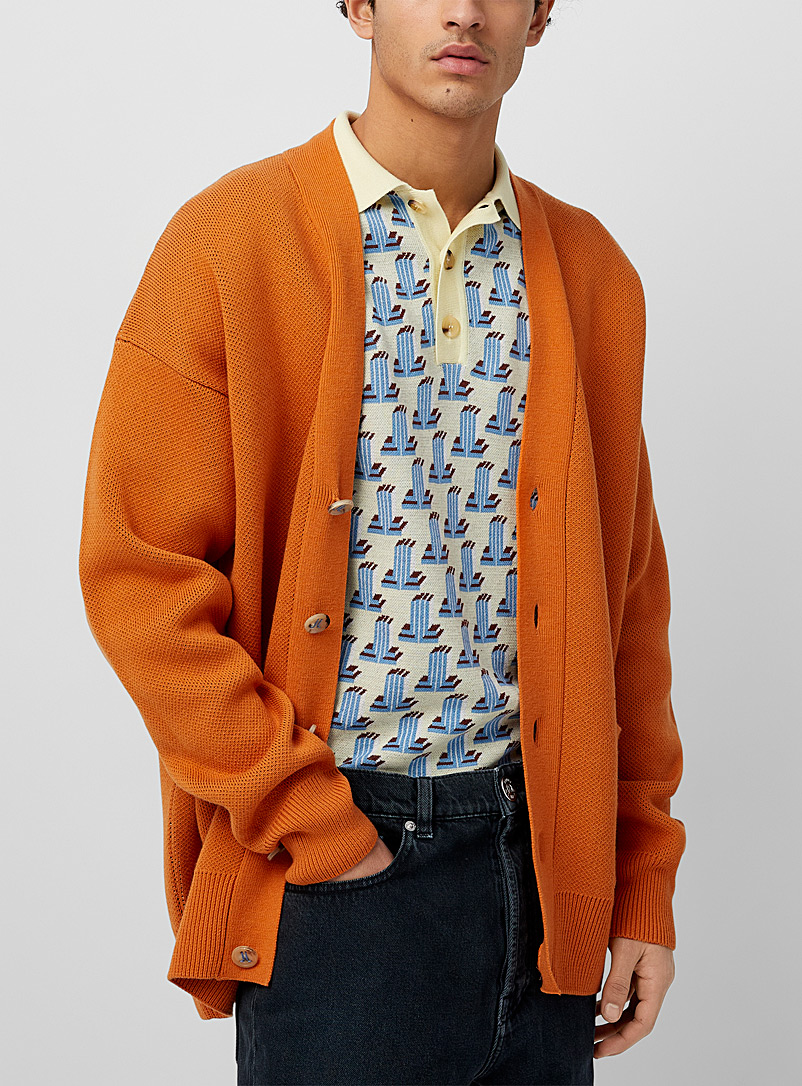 Lanvin Honey Jacquard signature vibrant cardigan for men