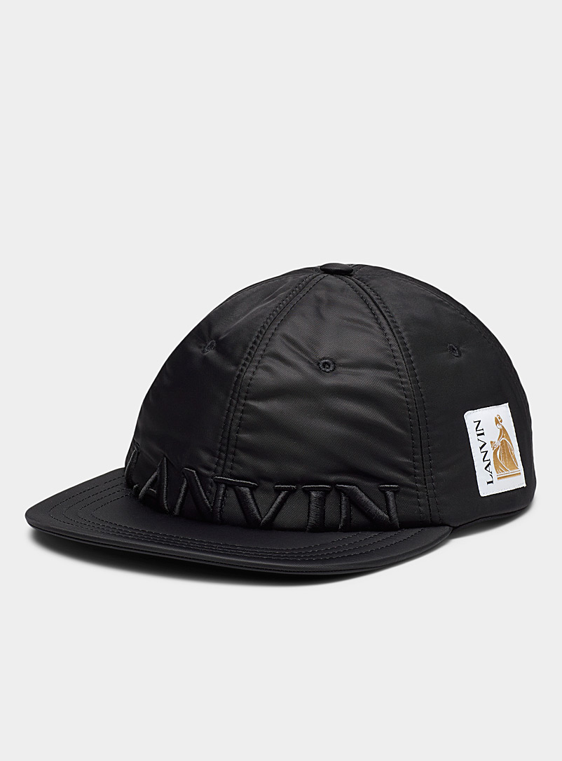 Lanvin Black Satiny black cap for men