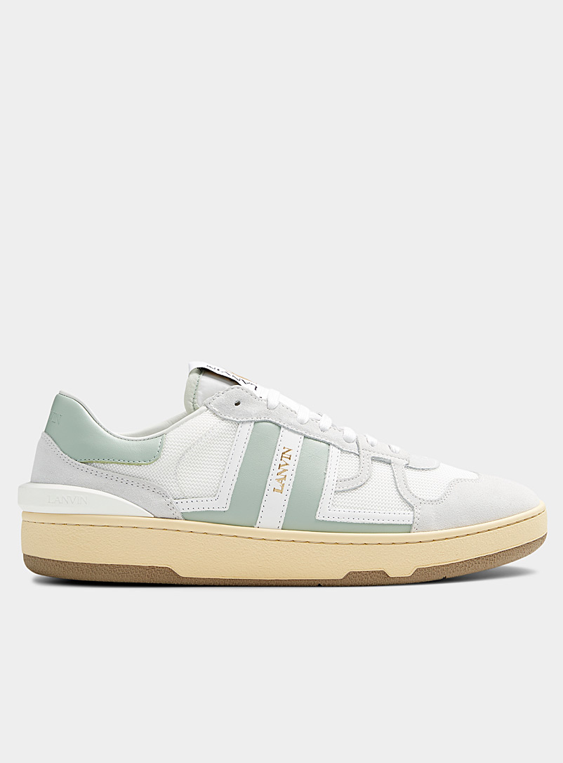 Lanvin Patterned White Sage mixed-media Clay sneakers Men for men