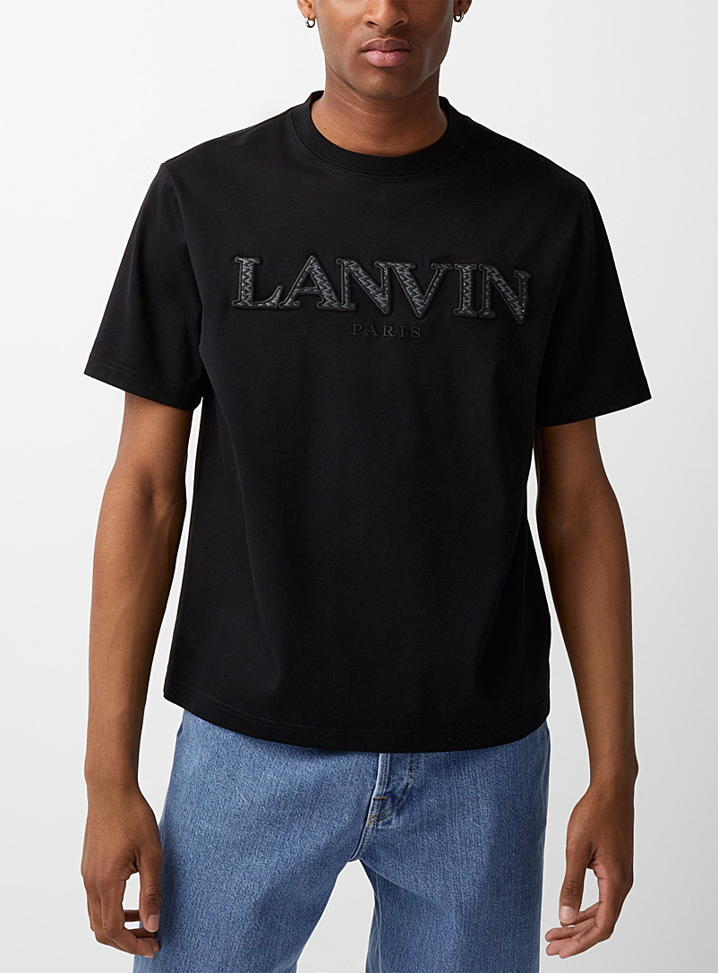 Curb herringbone signature black T-shirt | Lanvin | | Simons