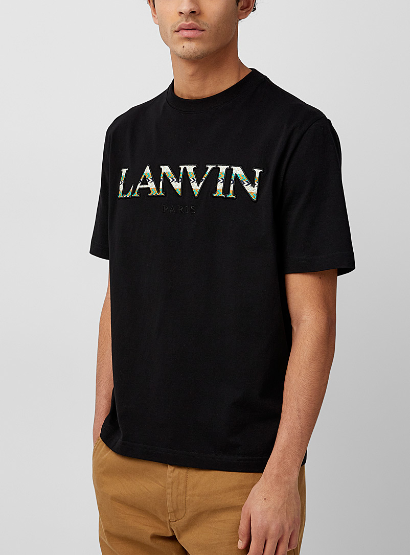 Lanvin Black Zigzag signature T-shirt for men