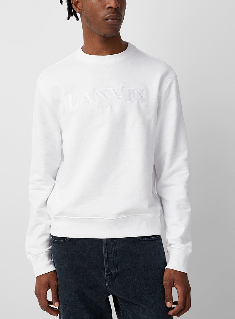 Lanvin White Tonal embroidered signature sweatshirt for men