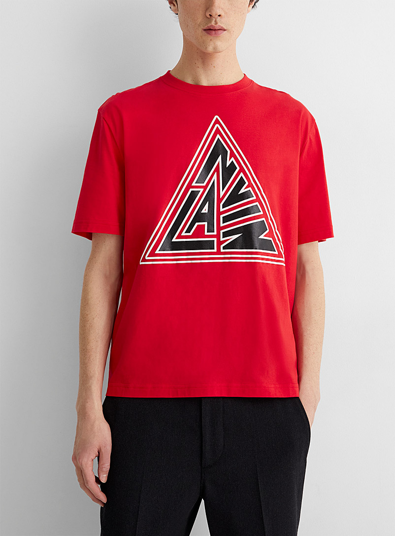 Lanvin: Le t-shirt rouge logo triangle Rouge pour homme