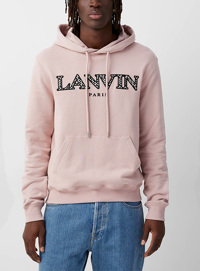 Lanvin Pink Curb herringbone signature hoodie for men