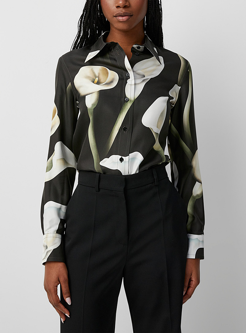 Lanvin Patterned Black Callas pure silk shirt for women