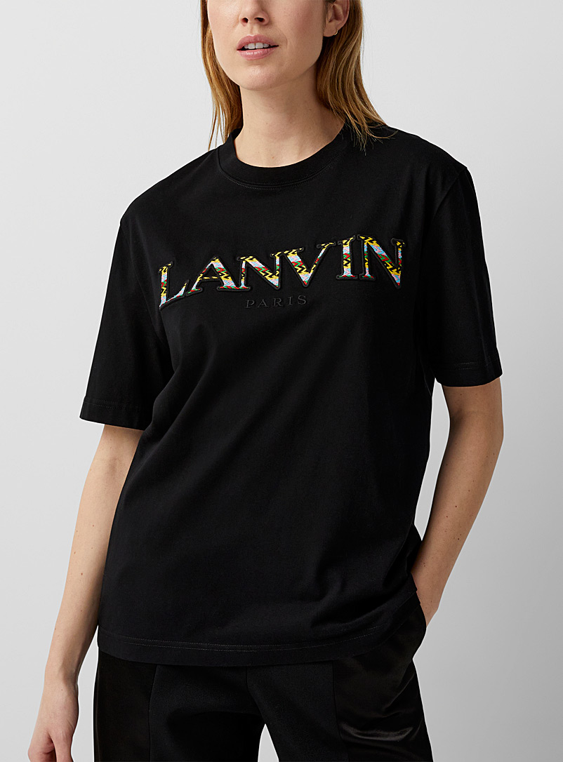 Lanvin: Le t-shirt logo chevrons Noir pour femme