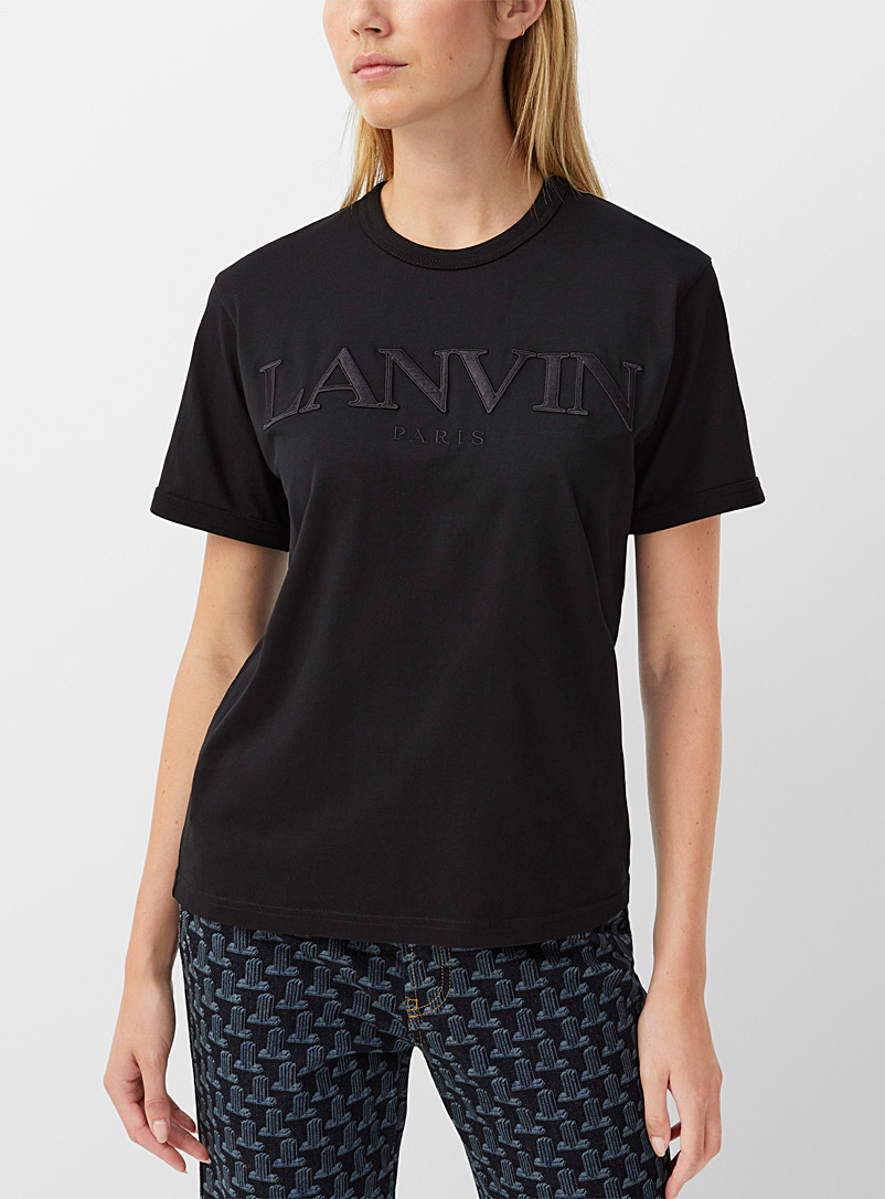 Lanvin Black Appliqué lettering T-shirt for women