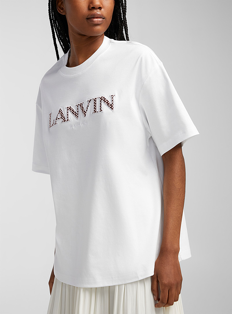 Lanvin: Le t-shirt logo chevrons Blanc pour femme