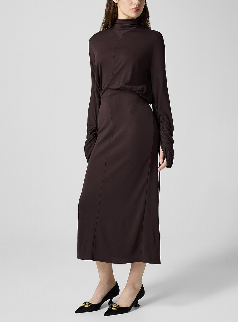 Draped tieneck dress Lanvin Maxi Simons — free download