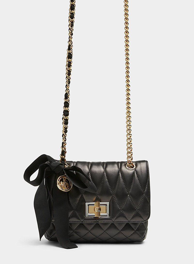 Lanvin Black Ribbon quilted small handbag for women