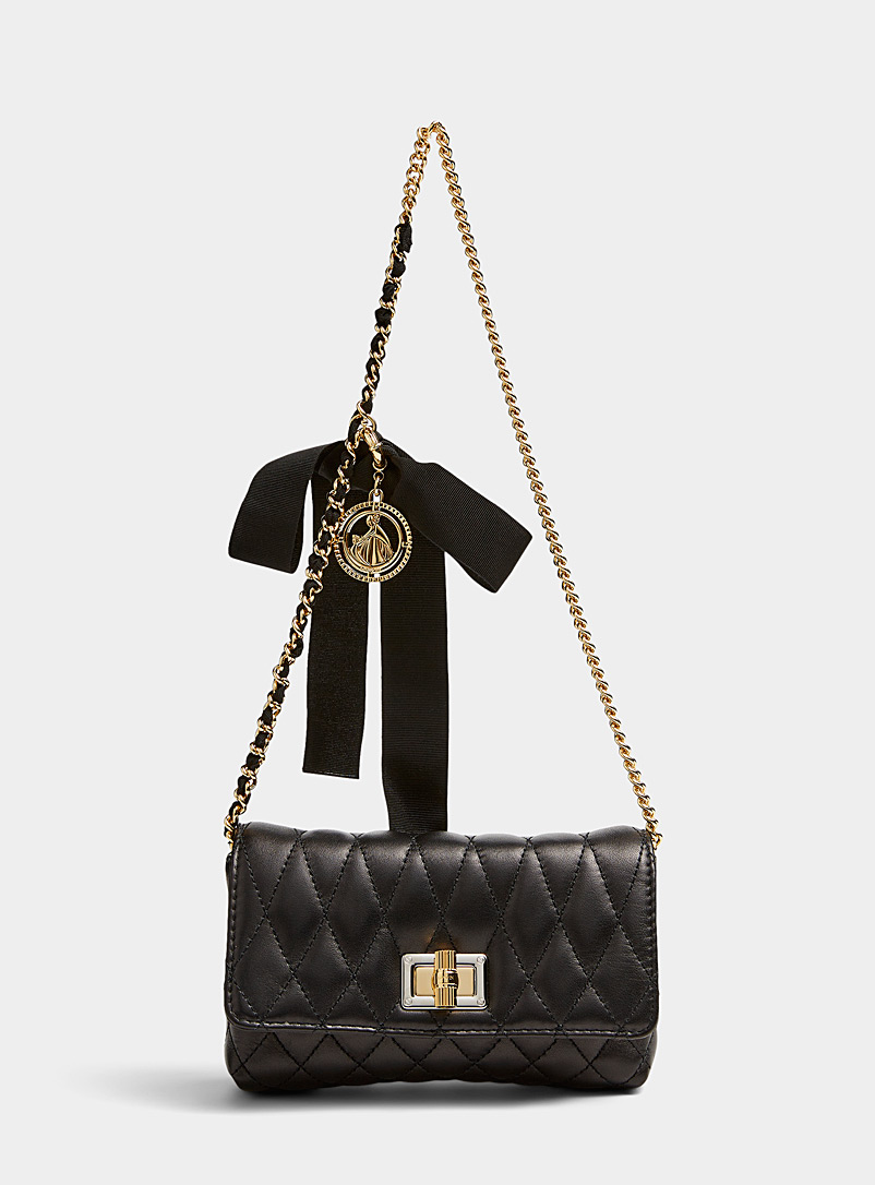 Lanvin Black Ribbon quilted small handbag for women