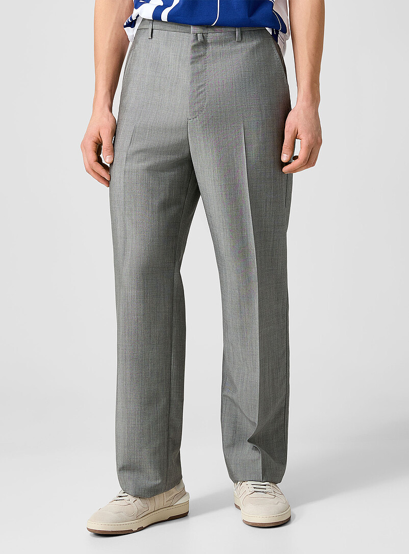 Faux-plain grey pleated pant product image 2