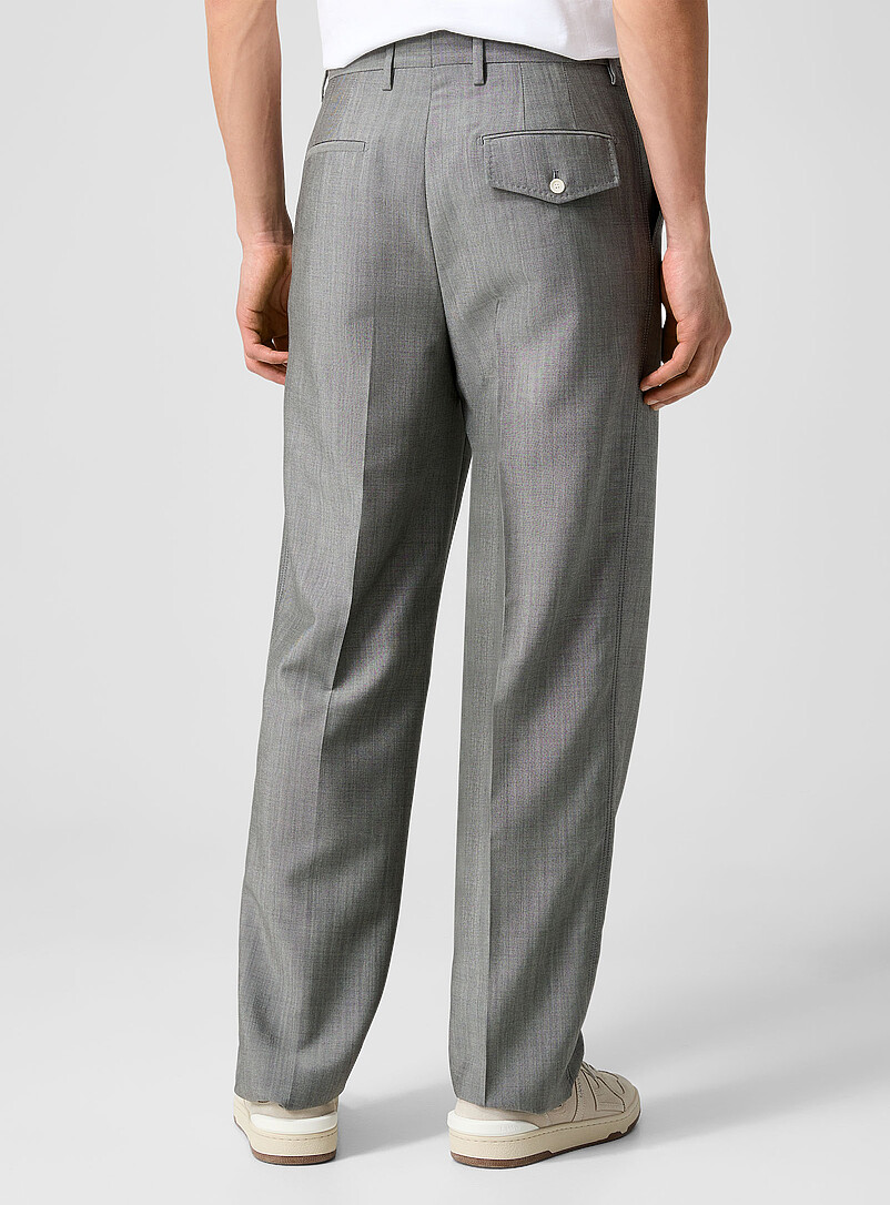 Faux-plain grey pleated pant product image 3