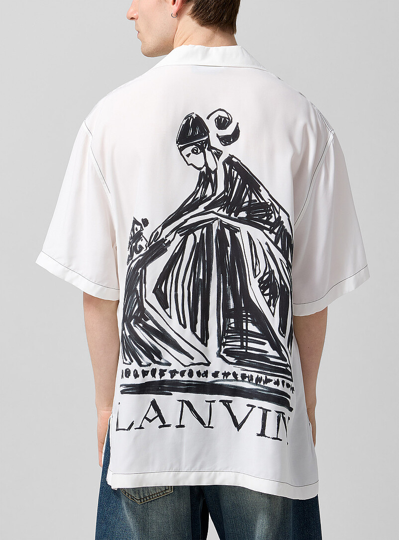 Mother And Child Printed Back Cabana Shirt