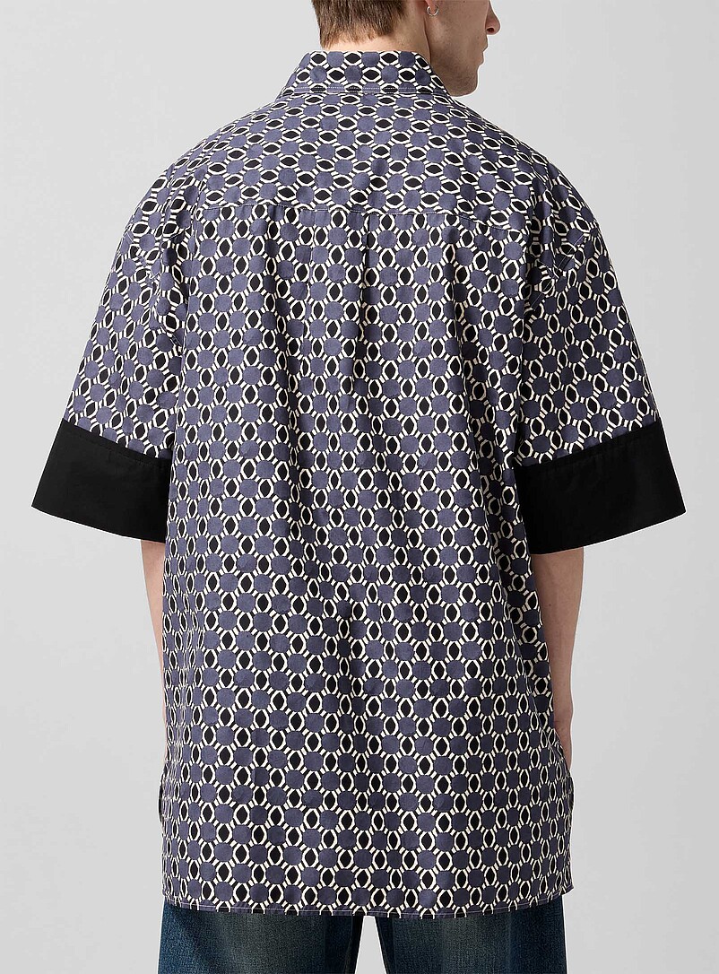 Accent sleeves geometric pattern loose shirt product image 3