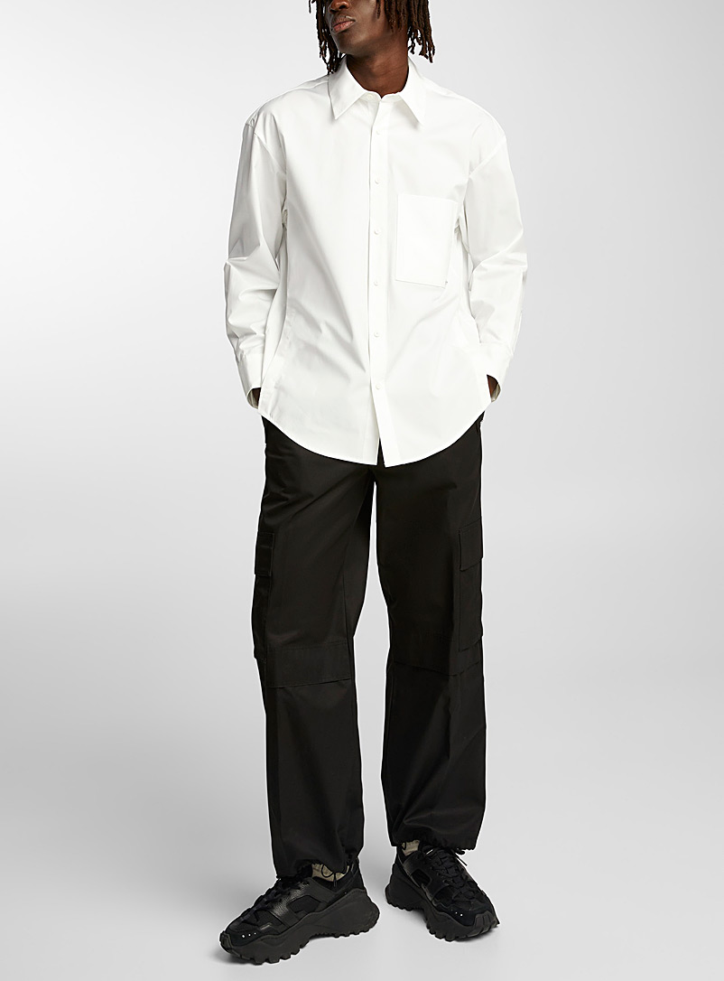 Wooyoungmi Black Cotton twill cargo pant for men
