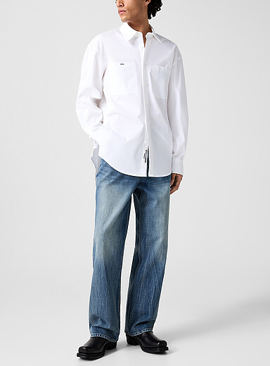 Wooyoungmi Baby Blue Faded wide-leg jean for men