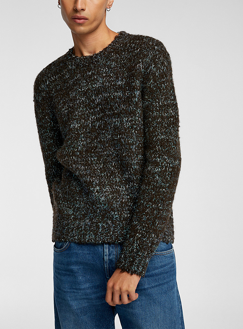 Wooyoungmi Brown Metallic thread knit sweater for men