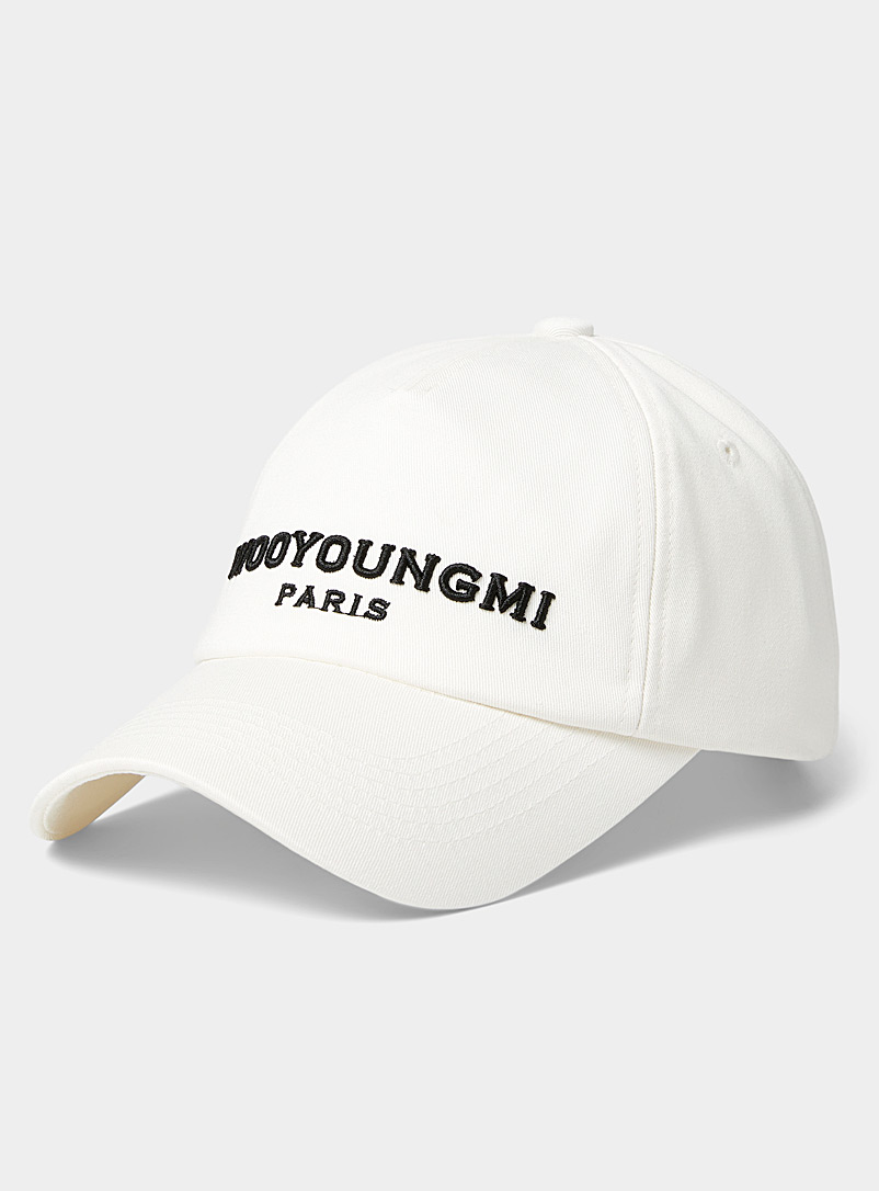 Wooyoungmi White Embossed signature cap for men