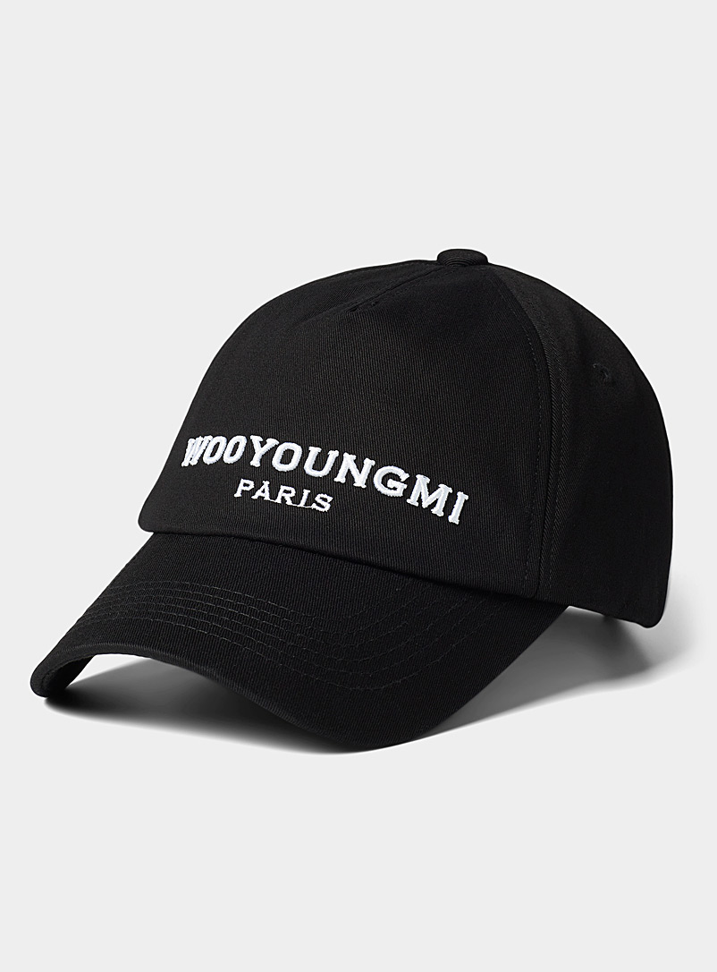 Wooyoungmi Black Embossed signature black cap for men
