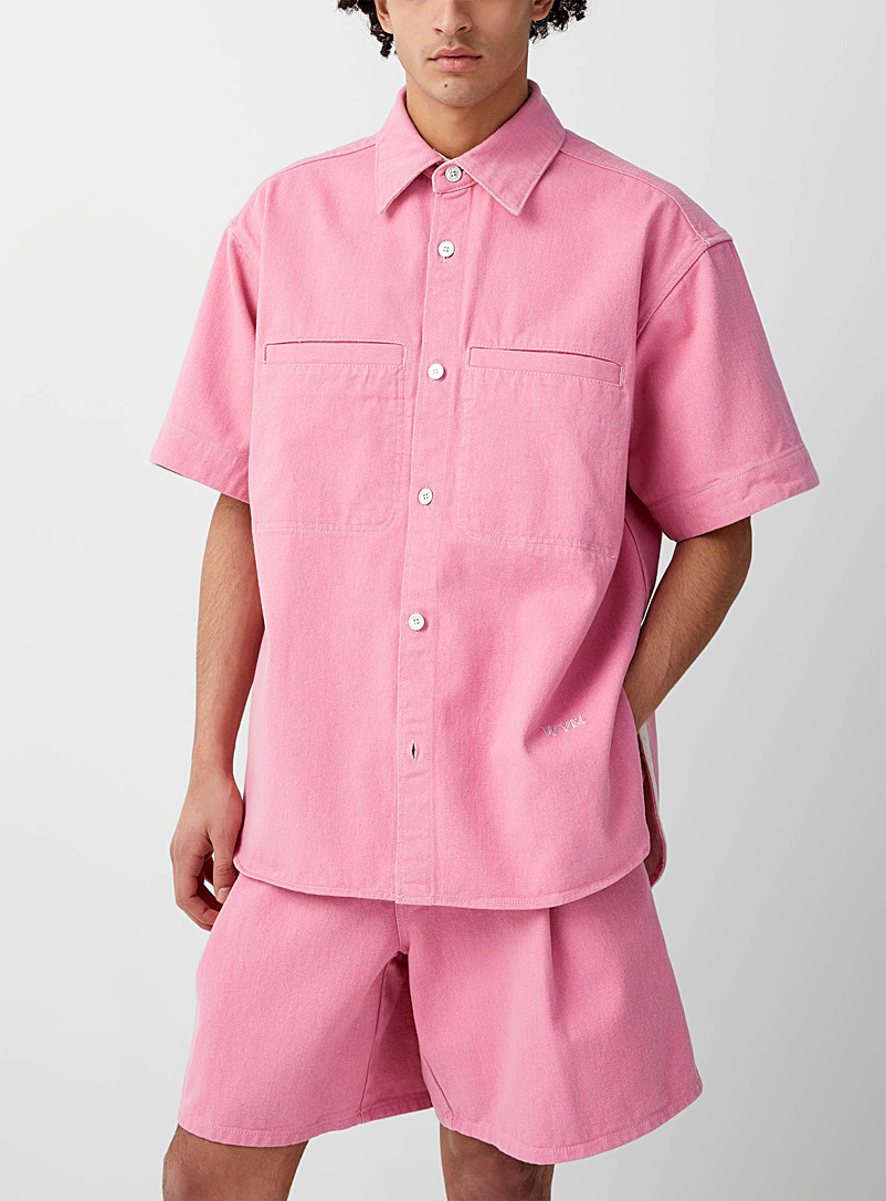 Wooyoungmi Pink Pink denim short-sleeve shirt for men