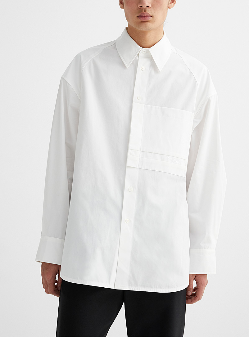 Wooyoungmi White Elongated white shirt for men