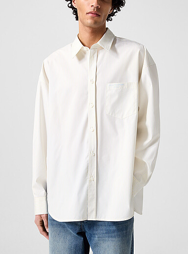 Wooyoungmi Corn/Vanilla Yellow Yellow stripes look shirt for men