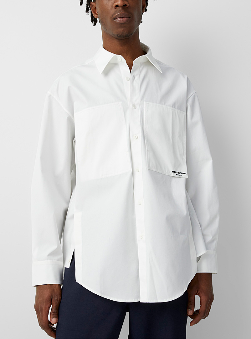 Wooyoungmi: La chemise popeline dos signature Blanc pour homme