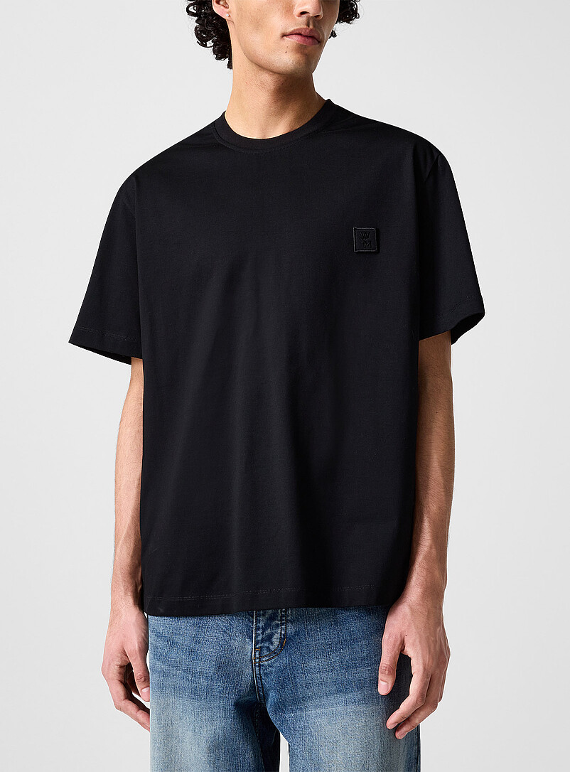 Wooyoungmi Black Floral print T-shirt for men