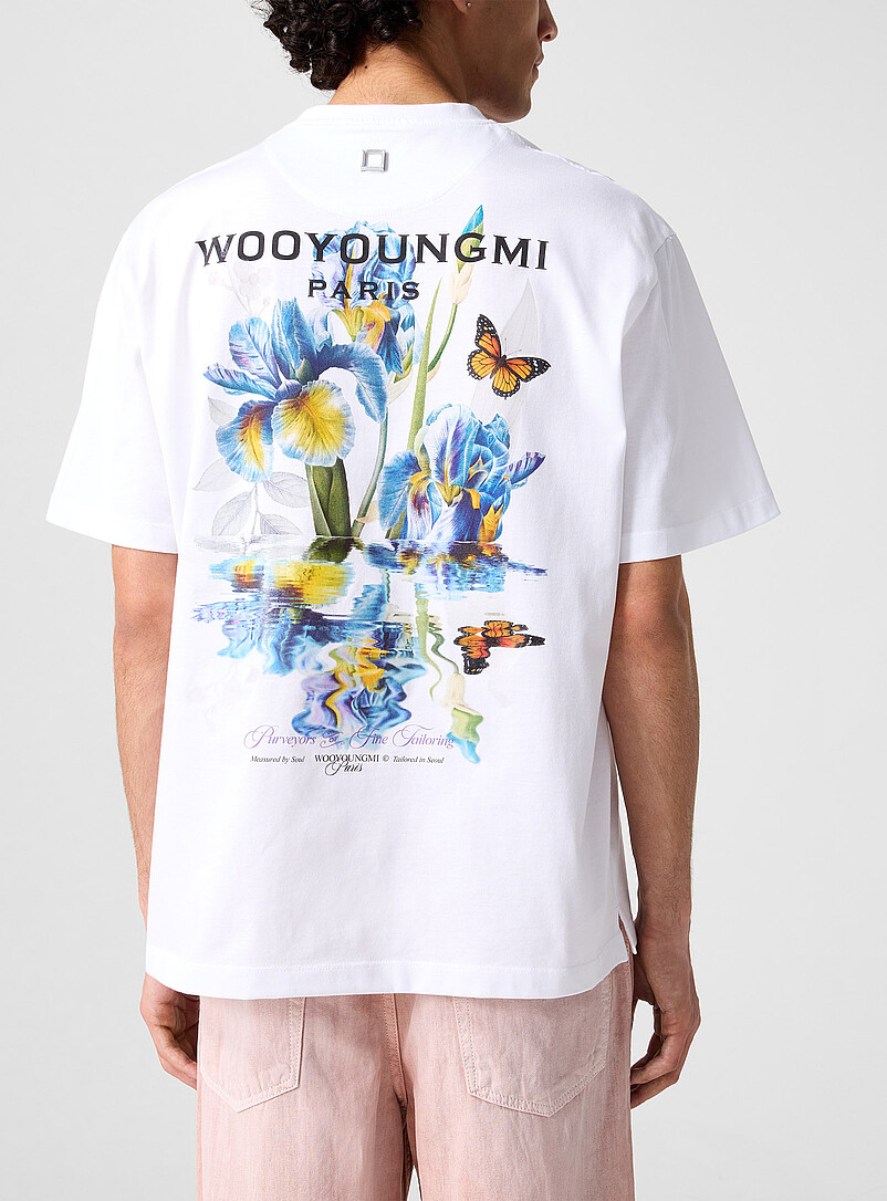 Wooyoungmi: Le t-shirt imprim&eacute; efflorescent Noir pour homme