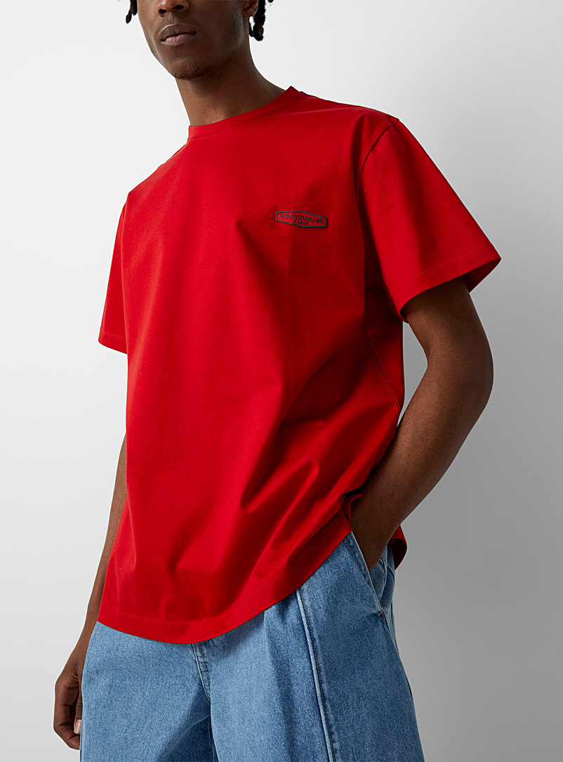 Wooyoungmi Red Signature back scarlet T-shirt for men