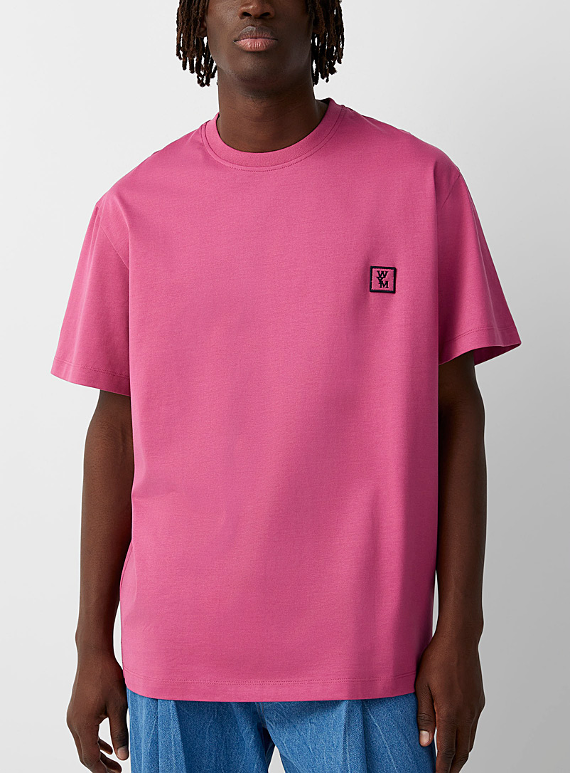Wooyoungmi Pink Embroidered logo T-shirt for men