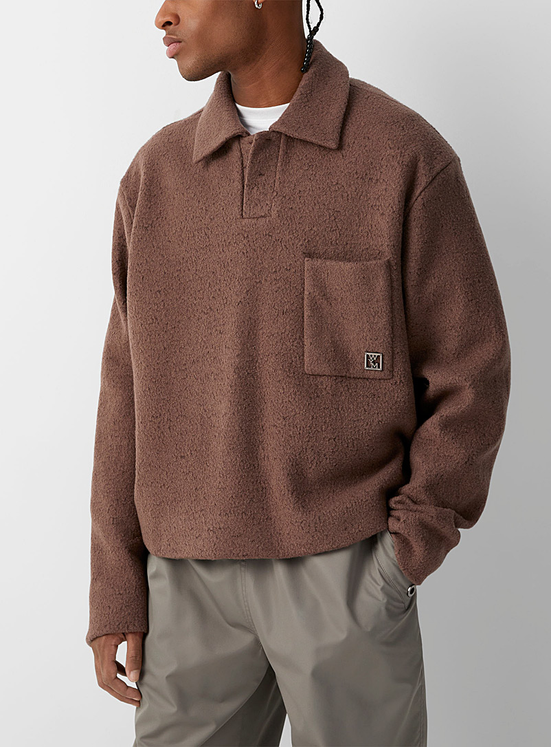 Wooyoungmi Brown Wool polo for men